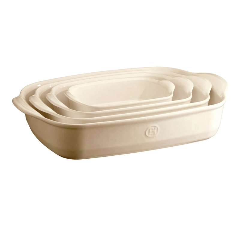 Emile Henry - Prostokątne naczynie do zapiekania 30x19cm - kremowy