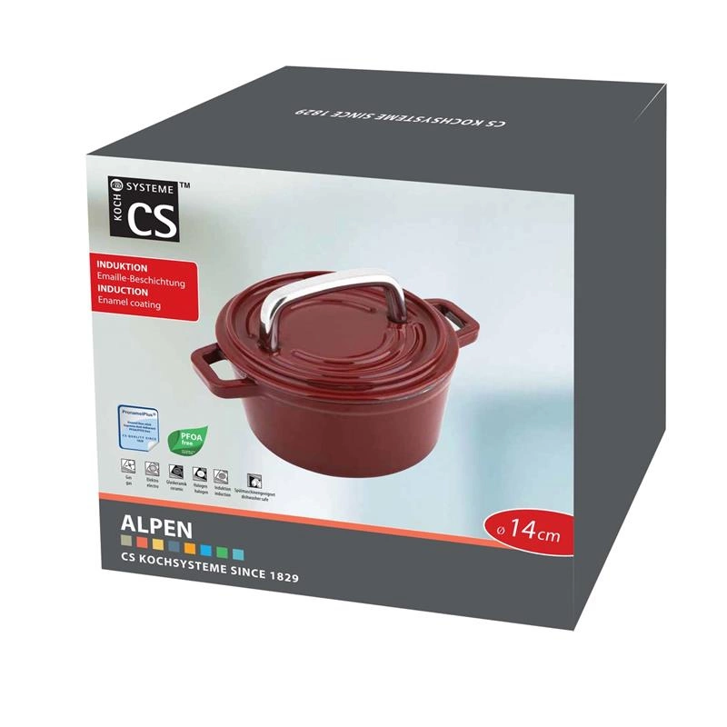 Carl Schmidt - Garnek żeliwny z pokrywą 0,75 l Alpen Red