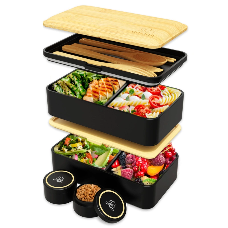 UMAMI - Lunchbox Original - Black & Bamboo - 1200 ml