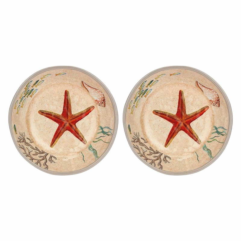 Rose&Tulipani - zestaw 2 talerzy do zupy z melaminy 19.5 cm Sea Life