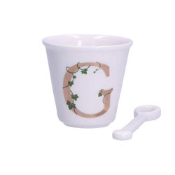 La Porcellana Bianca - filiżanka z łyżeczką 75 ml, Wzór G Unico