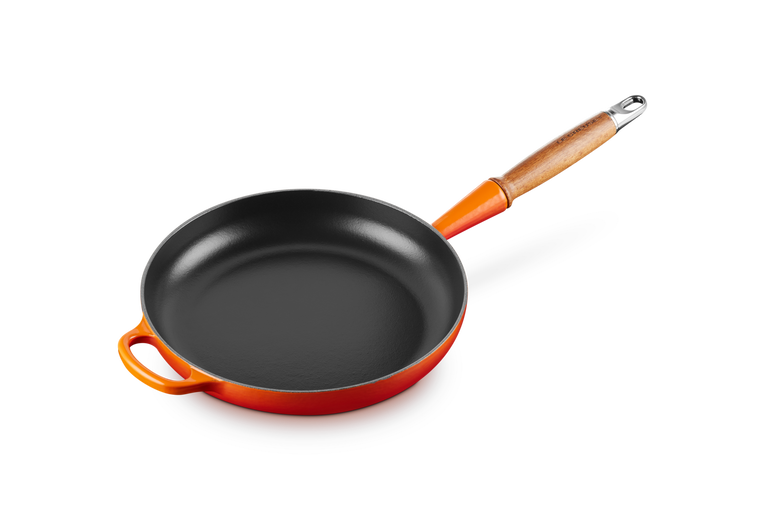 Le Creuset - patelnia żeliwna z drewnianym uchwytem 26 cm  Płomienny