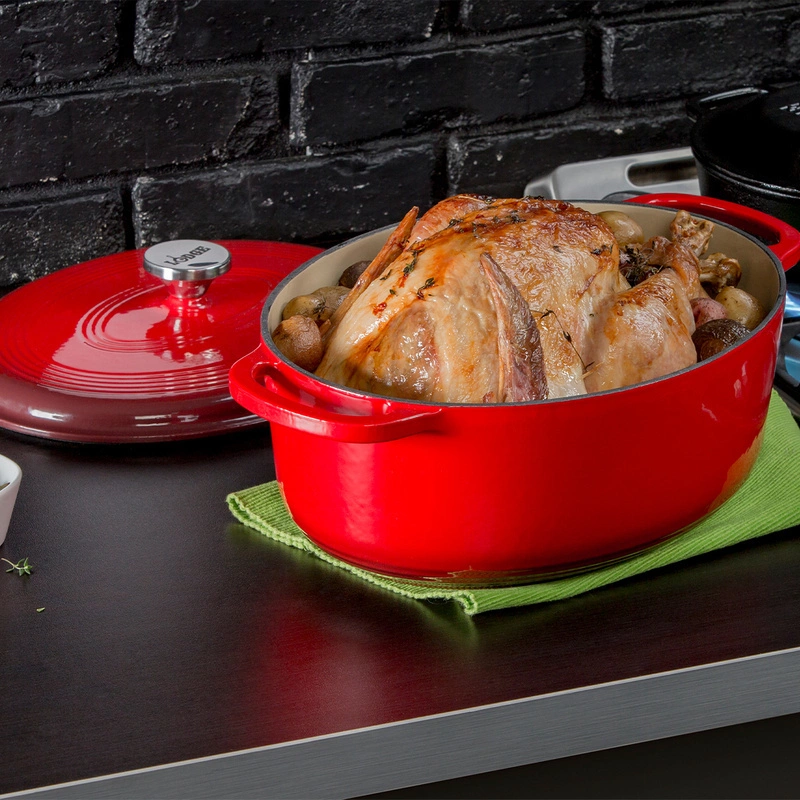 Lodge - Brytfanna żeliwna emaliowana - czerw. 6,6L