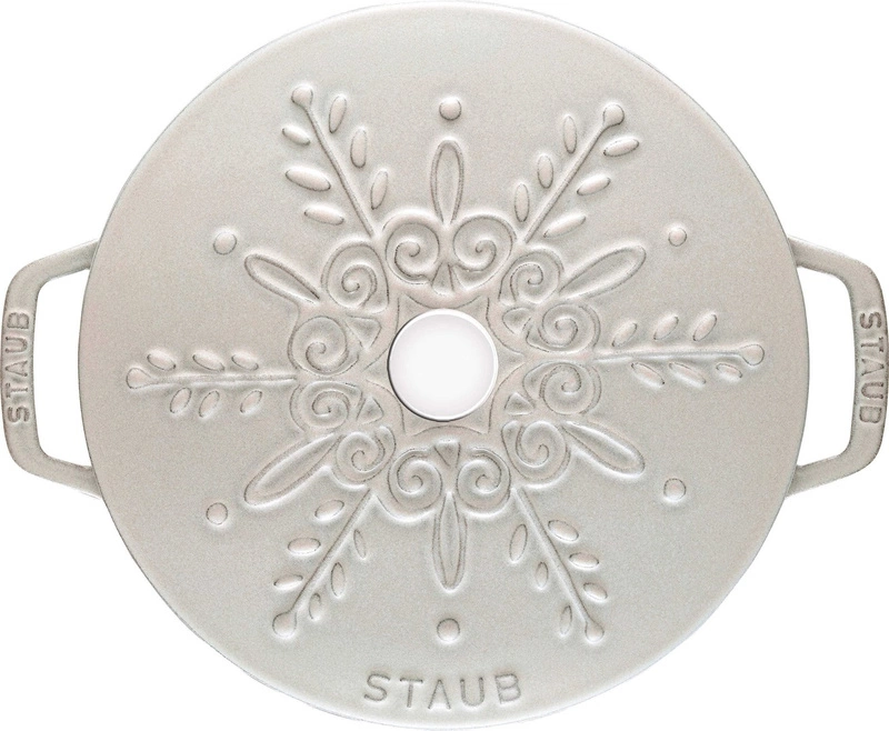 Staub - garnek żeliwny okrągły snowflake 3.6 ltr truflowy Special Cocotte