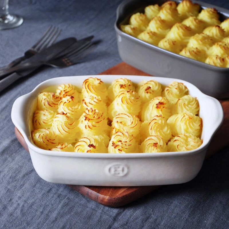 Emile Henry - Prostokątne naczynie do zapiekania 30x19cm - kremowy