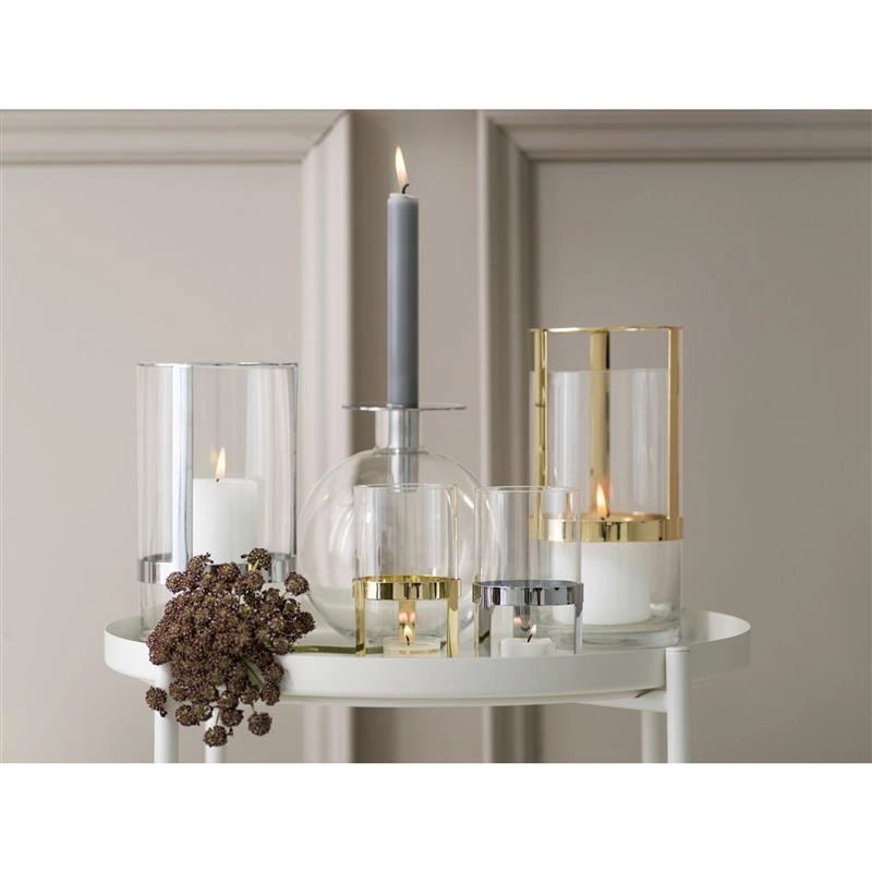 Sagaform - wazon, śred. 11 x 20 cm, szkło/metal, srebrny, pudełko prezentowe Interior