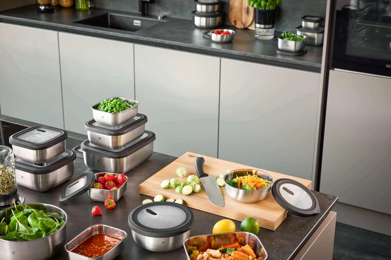 GEFU - pojemnik stalowy kwadratowy 900 ml PROVIDO