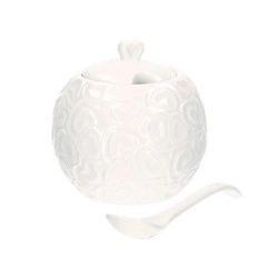 La Porcellana Bianca - zdobiona cukiernica z pokrywką i łyżeczką 270 ml Valentino