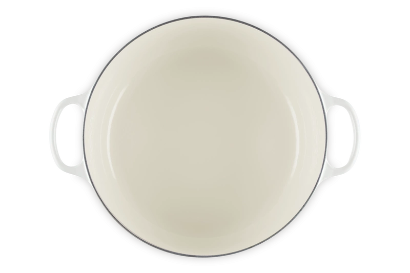 Le Creuset brytfanna żeliwna emaliowana Signature okrągła 34 cm 12 l meringue