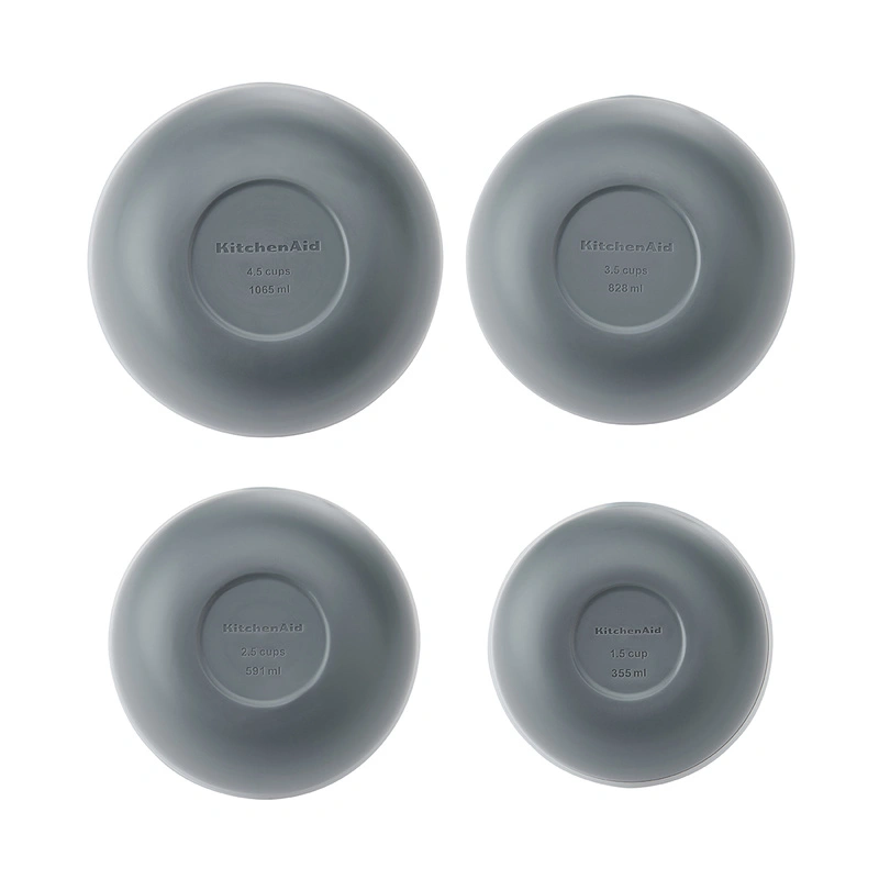 KitchenAid Culinary Tools - miski kuchenne z pokrywkami 4 szt. Charcoal Grey