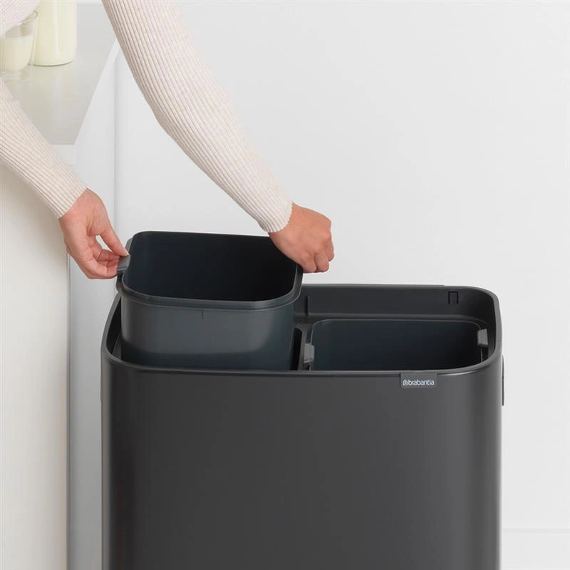 Brabantia - kosz na śmieci Bo Touch Bin 60L (2 x 30) czarny