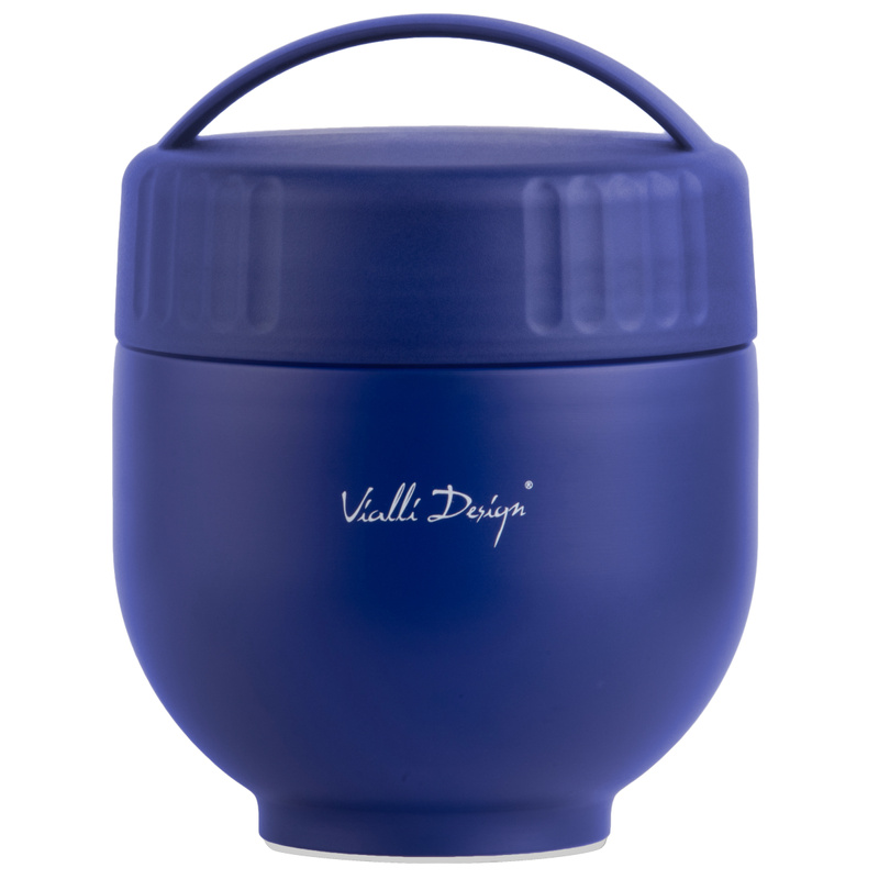 Vialli Design - Termos z pojemnikiem i łyżką Fuori 680 ml granatowy