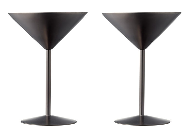 Lyngby Glas - Kieliszki do martini 2 sztuki stalowe czarne 250 ml