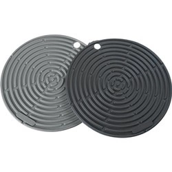 Lurch - podkładki do gorących naczyń, 2 szt., silikon, śred. 20 cm, szare