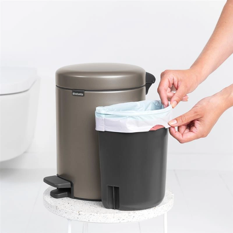 Brabantia - Kosz pedałowy do segregacji New Icon 2 x 2L Platynowy