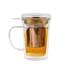 Vialli Design - Szklanka z podwójną ścianką z zaparzaczem Amo 300 ml
