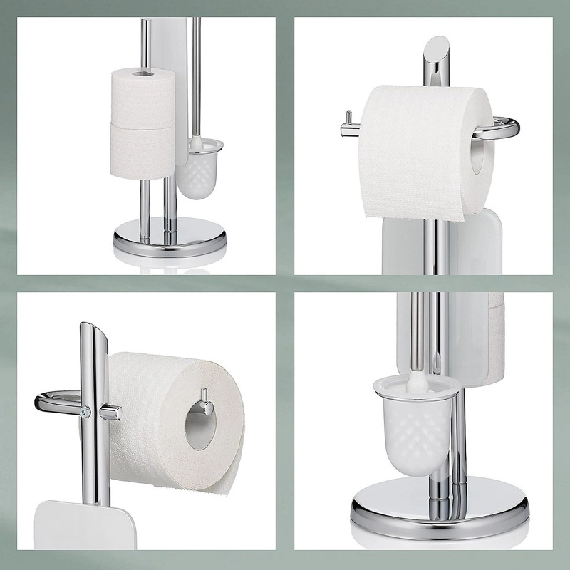 Kela - Stojak WC +szczotka i zasobnik stalowy Ken