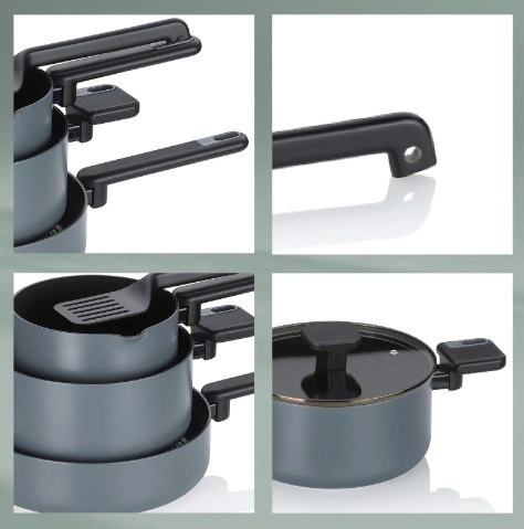 Kela - Zestaw 3 garnków 5el. ciemny szary Mira