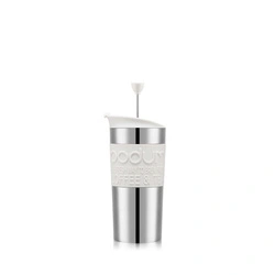 Bodum - kubek z zaparzaczem tłokowym do kawy Travel Press 350 ml Off white