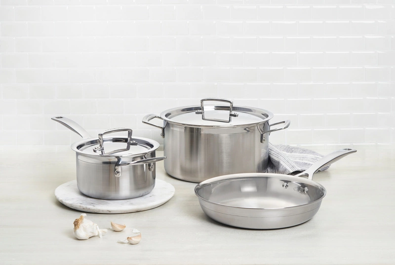 Le Creuset - komplet stalowych garnków 5 el. 3-ply