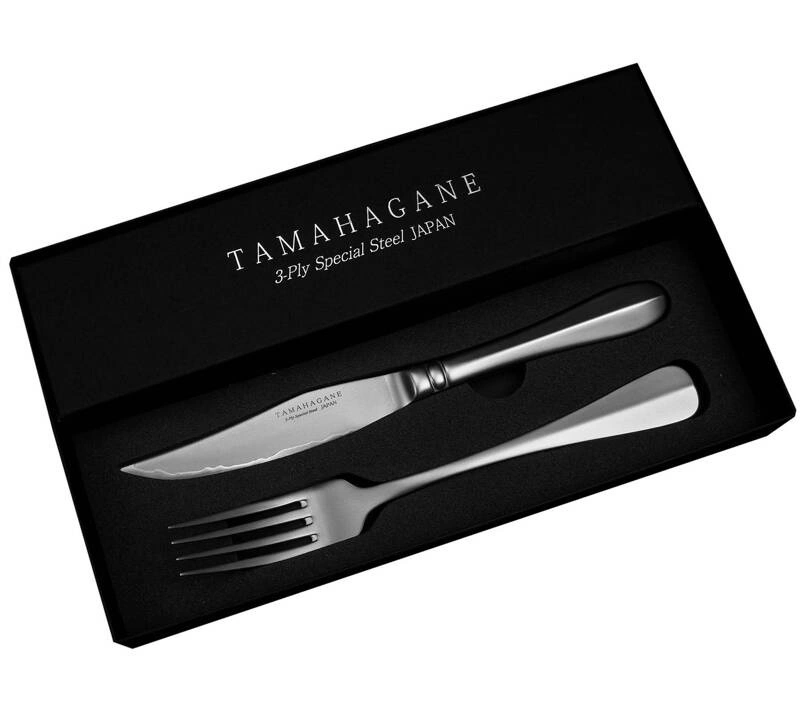 Tamahagane - Zestaw 4 noże + 4 widelce do steków