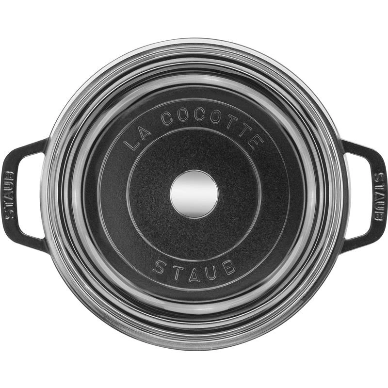Staub - garnek żeliwny okrągły ze szklaną pokrywką 3.8 ltr czarny La Cocotte