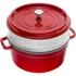 Staub - garnek żeliwny okrągły z wkładem 3.8 ltr czerwony La Cocotte