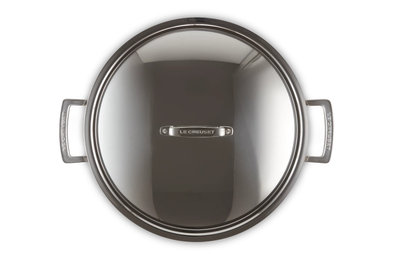 Le Creuset - 3-ply patelnia głęboka stalowa z pokrywą 30 cm