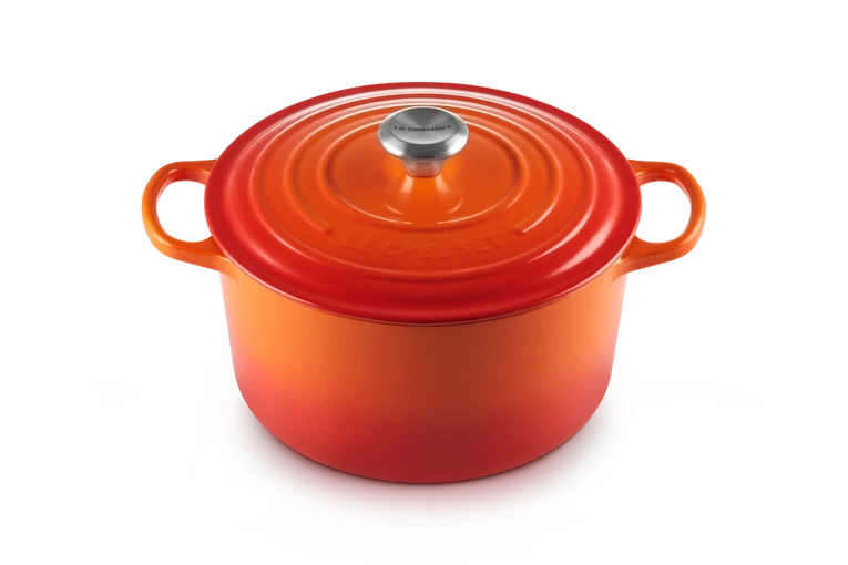 Le Creuset - garnek żeliwny emaliowany Signature okrągła 26 cm 6,3 l płomienna