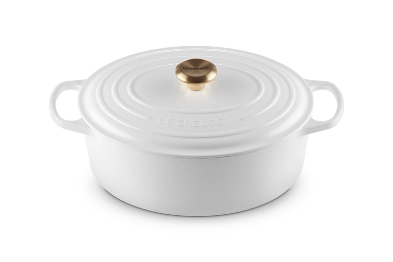 Le Creuset - brytfanna żeliwna emaliowana Signature 31 cm 6,3 l biała