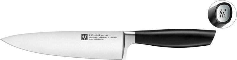Zwilling - zestaw 5 noży w bloku srebrnym samoostrzącym srebrne logo All * Star