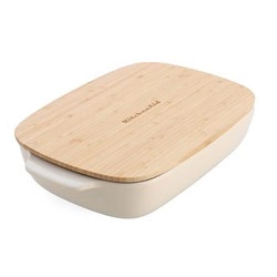 KitchenAid - ceramiczna brytfanna z przykrywką L - Almond Cream