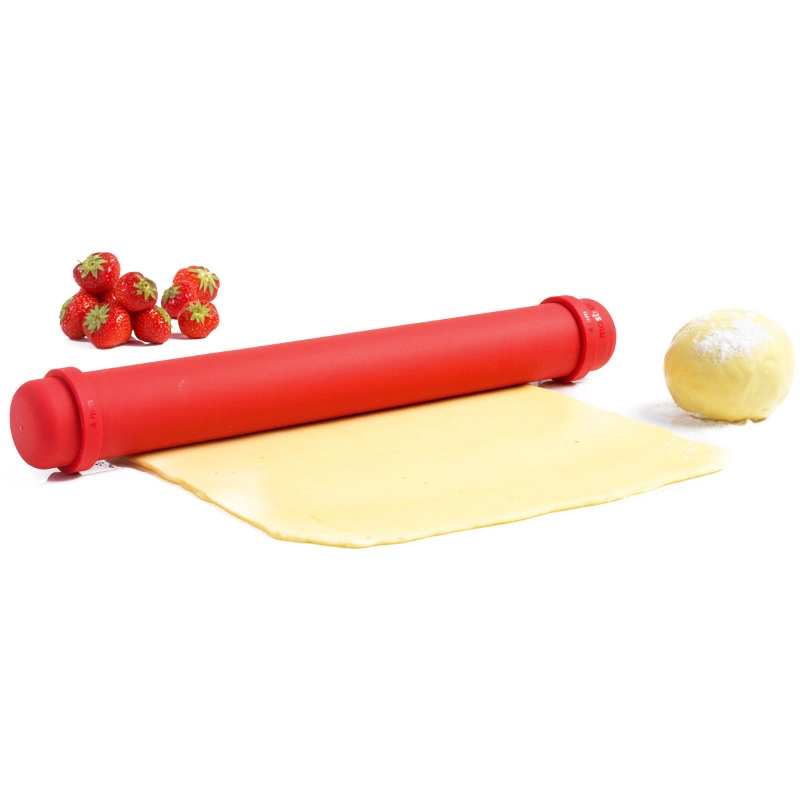 Mastrad - WAŁEK DO CIASTA Z PIERŚCIENIAMI (41 CM)czerwony, żółty, pomarańczowy, różowy