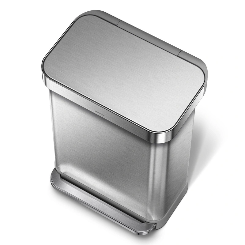 Simple Human - kosz na śmieci 55 l pedałowy Liner Pocket srebrny