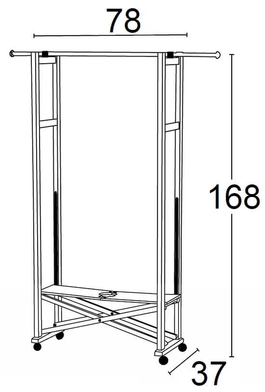 ARREDAMENTI - ELIOS Stojak na ubrania - 37 x 78 cm, Czarny