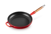 Le Creuset - patelnia żeliwna z drewnianym uchwytem 28 cm Wiśniowy