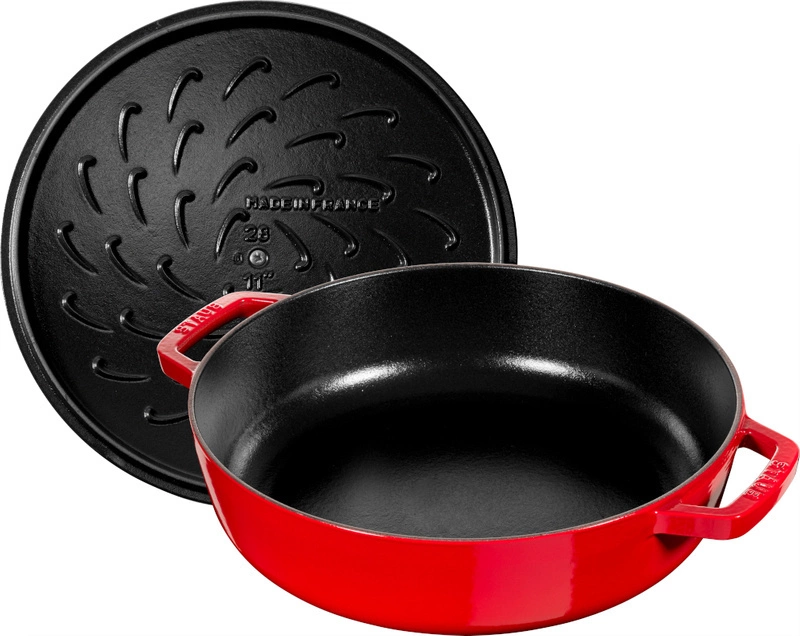 Staub - głęboka patelnia żeliwna Chistera czerwona 24 cm
