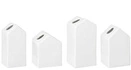 Raeder - Zestaw 4 wazoników, domki białe