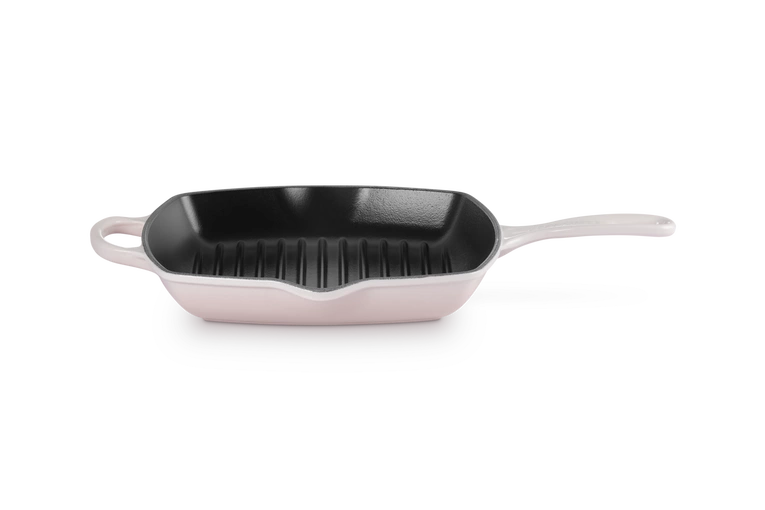 Le Creuset - patelnia żeliwna grillowa z dwoma uchwytami 26 cm Shell Pink
