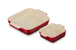 Le Creuset  - Zestaw 2 Form Kwadratowych do Zapiekania 14 / 23 cm wiśniowy