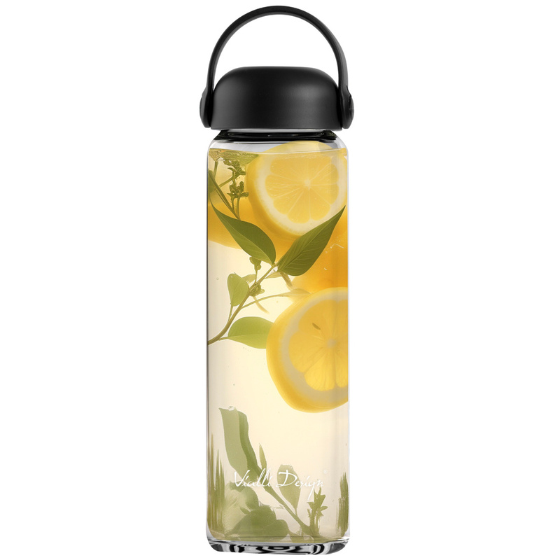 Vialli Design - Szklana butelka na wodę Fuori 540 ml czarna