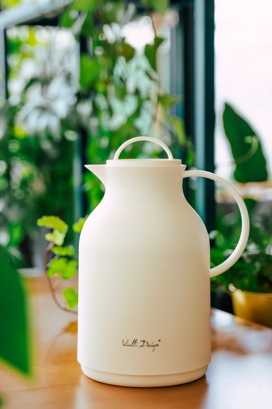 Vialli Design - Termos z wkładem szklanym 1L AMO kremowy