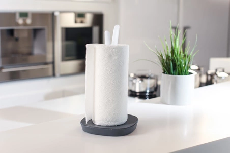 Vialli Design - Stojak na ręcznik papierowy szaro-biały Livio