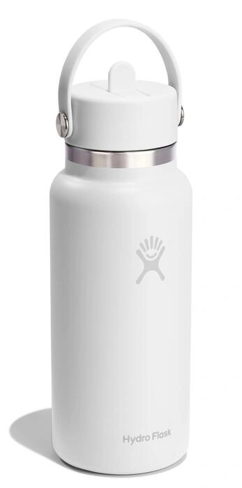 Hydro Flask - Butelka 32oz Wide Flex Straw Cap White