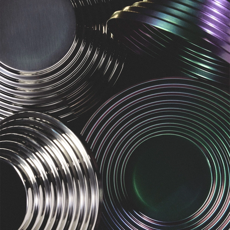 Alessi - kosz stalowy, zielono-fioletowy, 25 cm