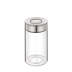 Cilio - pojemnik kuchenny, szkło/stel nierdzewna, 1,0 l, śred. 10 x 18 cm Vetro