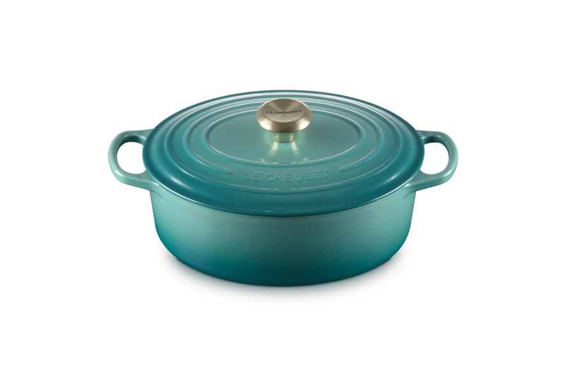 Le Creuset - brytfanna żeliwna Signature 27 cm 4,1 l bleu riviera