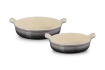 Le Creuset - Kamionkowy zestaw 2 okrągłych form do pieczenia Heritage 20cm/24cm Flint