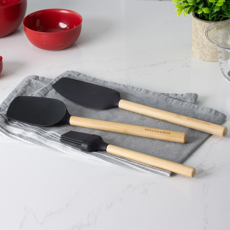 KitchenAid Culinary Tools - akcesoria silikonowe do pieczenia 3 szt. CLASSIC BAMBOO