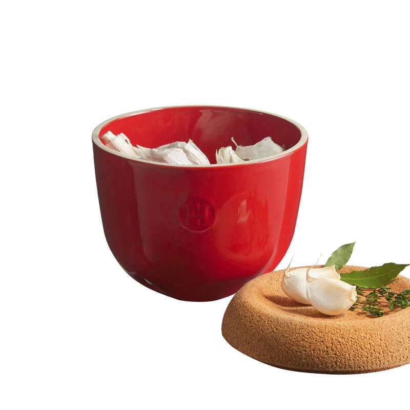 Emile Henry - Pojemnik na czosnek - czerwony